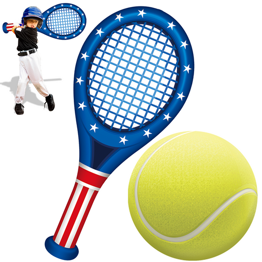 Inflatable Tennis Racket for Toddler,Fun Large Tennis Set for Kids Adults, Tennis Set Including 2 Shuttlecocks,1 Tennis Balls