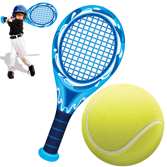 Inflatable Tennis Racket for Toddler,Fun Large Tennis Set for Kids Adults, Tennis Set Including 2 Shuttlecocks,1 Tennis Balls