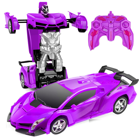 Remote Control Car Transform Car Robot Toy for Girls Kids,1:18 Scale High Speed RC Cars Racing Car with 360°Rotating for Boys 3 4 5 6 7 8 9 Years Old Birthday-Purple