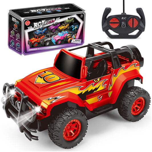 Remote Control Car, RC Truck Car Toys for 3 4 5 6 7 8 Years Old Girls Boys Birthday, 1:20 Scale Full Functions Remote Control Truck- Red