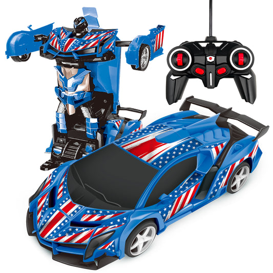 Remote Control Car Transform Car Robot Toy for Kids,1:18 Scale High Speed RC Cars Racing Car with 360°Rotating for Boys 3 4 5 6 7 8 9 Years Old Birthday