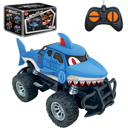 Remote Control Dinosaur Car, 2.4GHz RC Monster Trucks for Boys, All Terrain RC Cars, Shark Toys for Kids 3 4 5 6 7 8, Christmas Birthday Gift