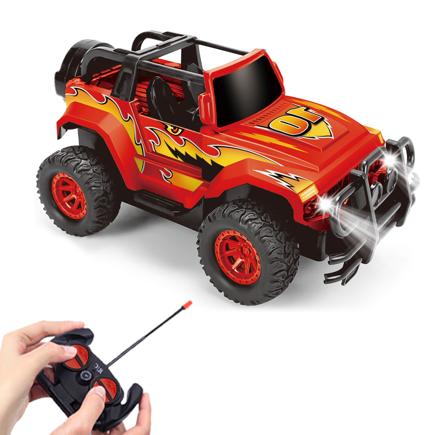 Remote Control Car, RC Truck Car Toys for 3 4 5 6 7 8 Years Old Girls Boys Birthday, 1:20 Scale Full Functions Remote Control Truck- Red