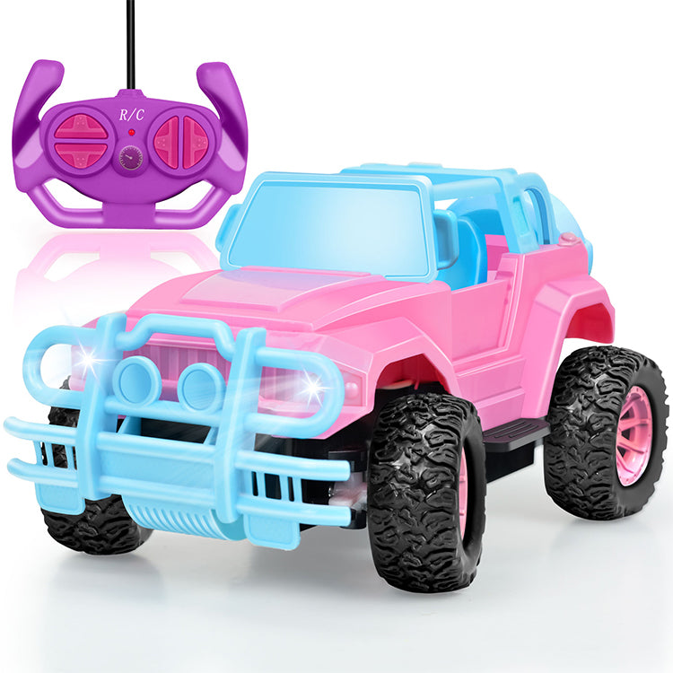 Remote Control Car, RC Truck Car Toys for 3 4 5 6 7 8 Years Old Girls Boys Birthday, 1:20 Scale Full Functions Remote Control Truck- Pink