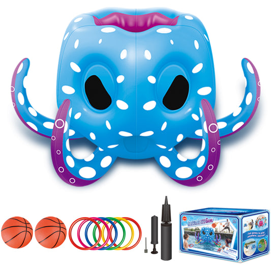 Octopus Pool Toys, Inflatable Basketball Hoop| Ring Toss Game for Indoor Outdoor Play, Cool Summer Toys for Ages 3 4 5 6 7 8 Year Old Boys Girls Adults Family Party Gift