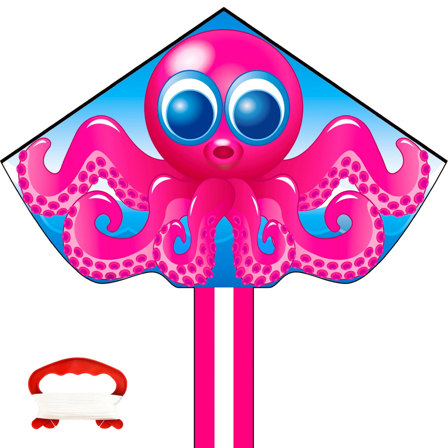 Kite for Kids Age 4-8 8-12, Large Kite for Boys Adults Easy to Fly & Assemble, Beach Kites with 328ft Kite String,Perfect for Beach Trip Park Family Activities Outdoor Games-Octopus