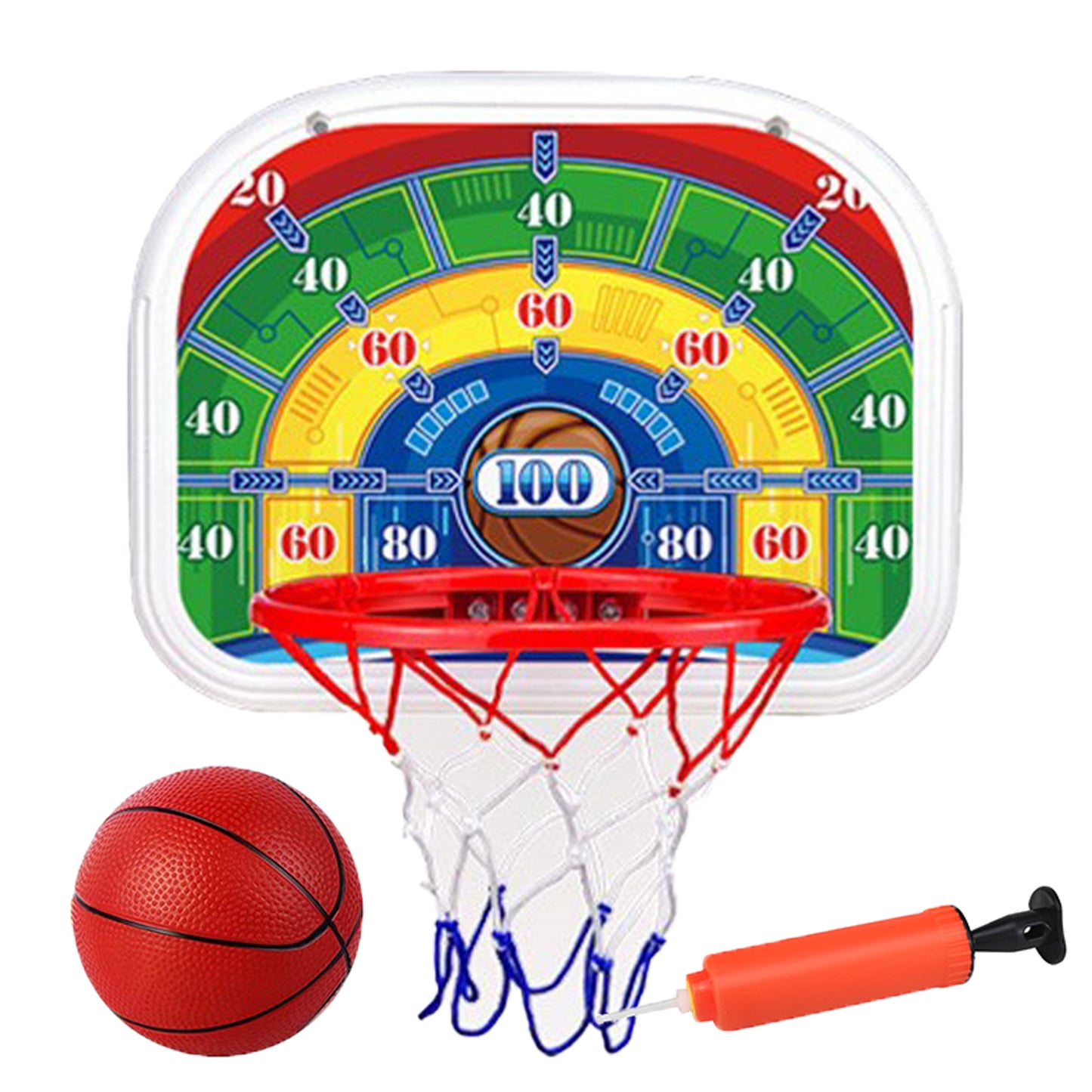 "Mini Basketball Hoop Set for Kids Adults, Indoor Play Basketball Hoop for Door with PVC Basketballs, ABS Backboard Metal Rim Goal Sport Party Gifts for Pool Game Fun "