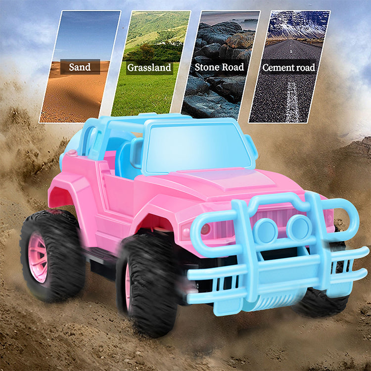 Remote Control Car, RC Truck Car Toys for 3 4 5 6 7 8 Years Old Girls Boys Birthday, 1:20 Scale Full Functions Remote Control Truck- Pink