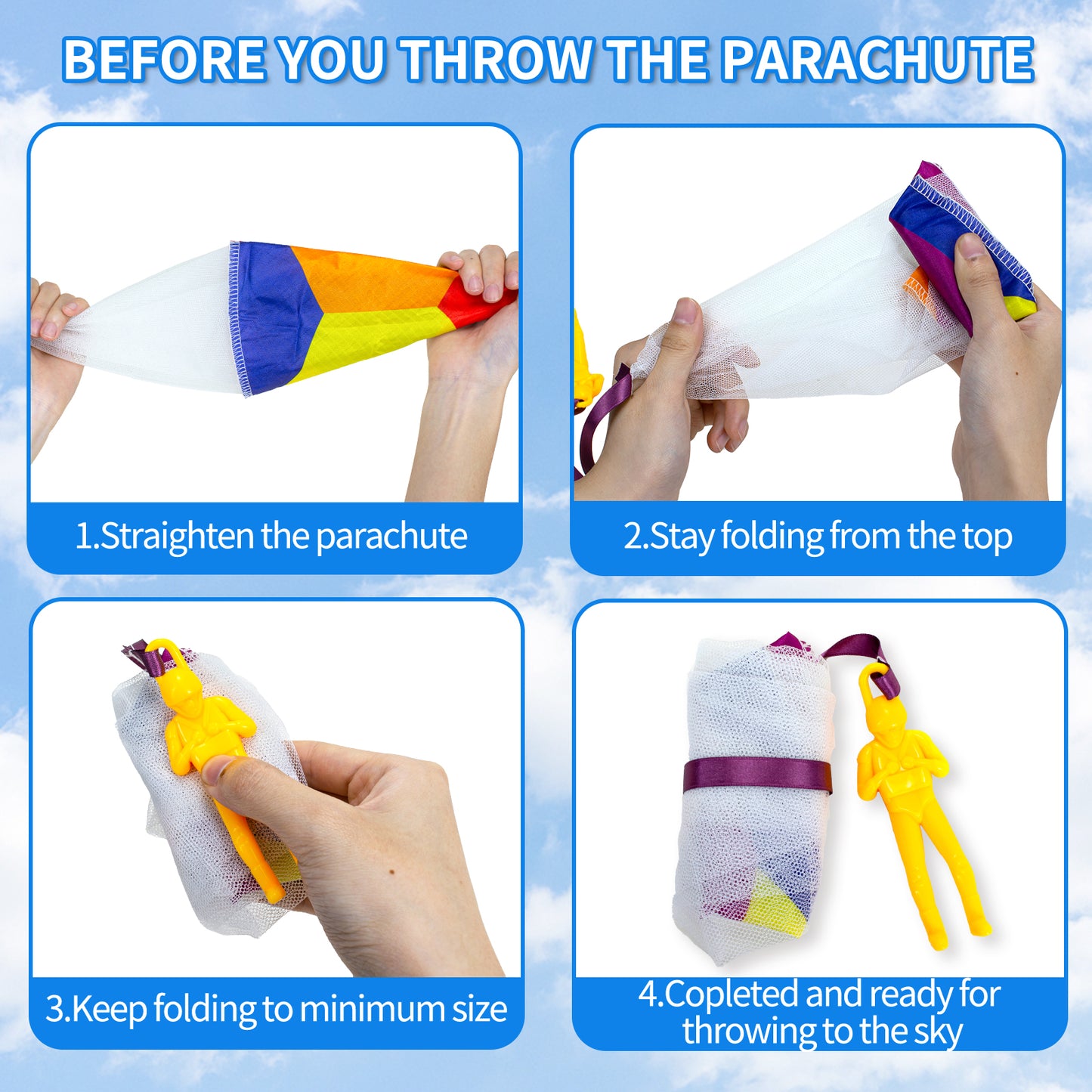 children&#39;s hand-thrown parachute outdoor children&#39;s parachute toy holiday parachute decoration