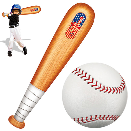 Inflatable Baseball Bat Blow up Baseball Toy Bat Set Include Baseball Bat Inflates and Beach Ball Baseball for Summer Pool Baseball Theme Party Supplies