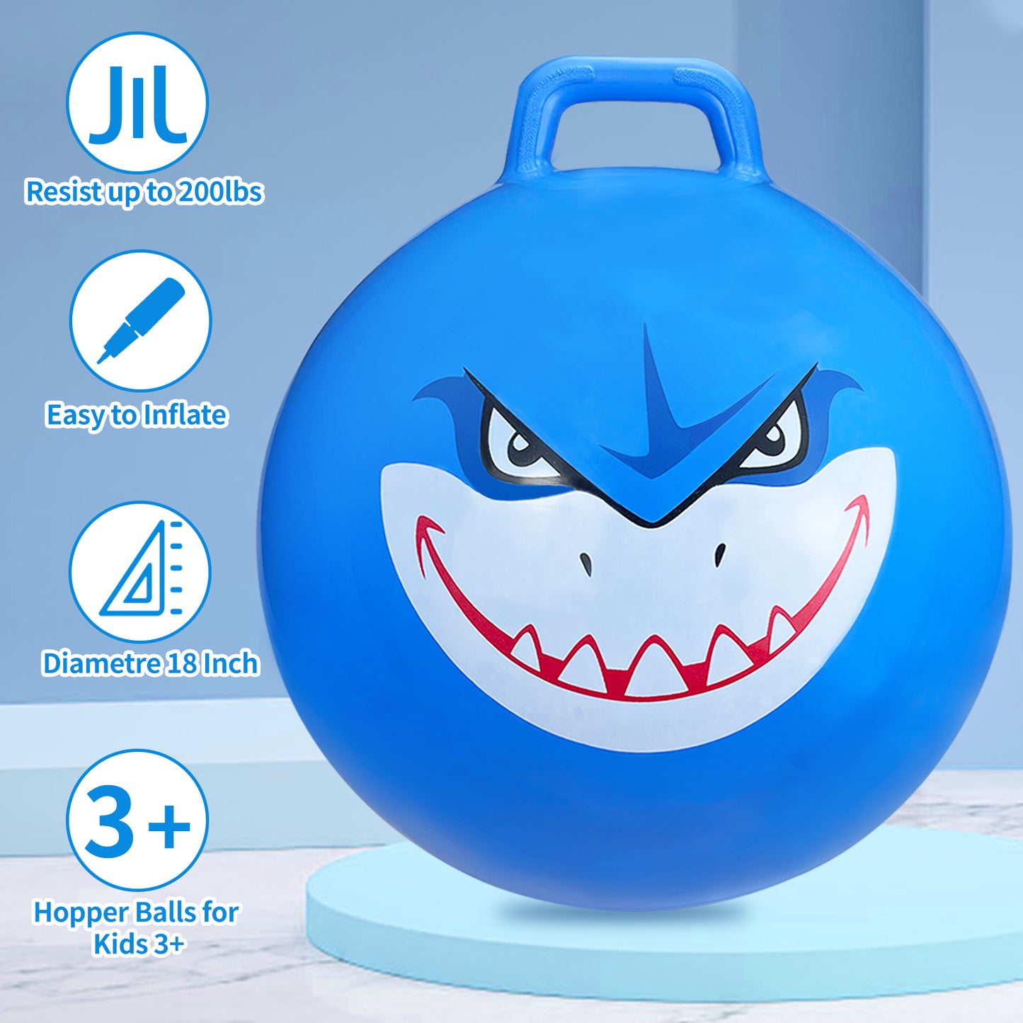 "Hopper Balls for Kids 2-6 7-9,18 inchs Bouncy Ball with Handle,Hopper Toy Jumping Ball for Indoor and Outdoor Games,Fun Hopping Toys for Boys Girls "