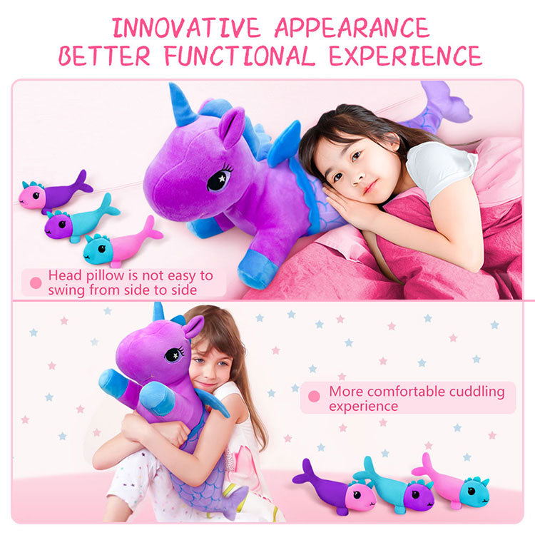 4 Pieces Unicorn Toys for Girls,1 Mommy Unicorn with 3 Babies,Unicorn Stuffed Animals Gifts for Girls 3 4 5 6 7 8 9 Years,Soft Plush Unicorn Toys with Mermaid Tail