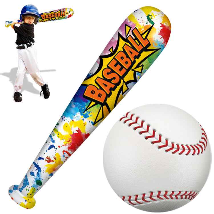 Inflatable Baseball Bat Blow up Baseball Toy Bat Set Include Baseball Bat Inflates and Beach Ball Baseball for Summer Pool Baseball Theme Party Supplies