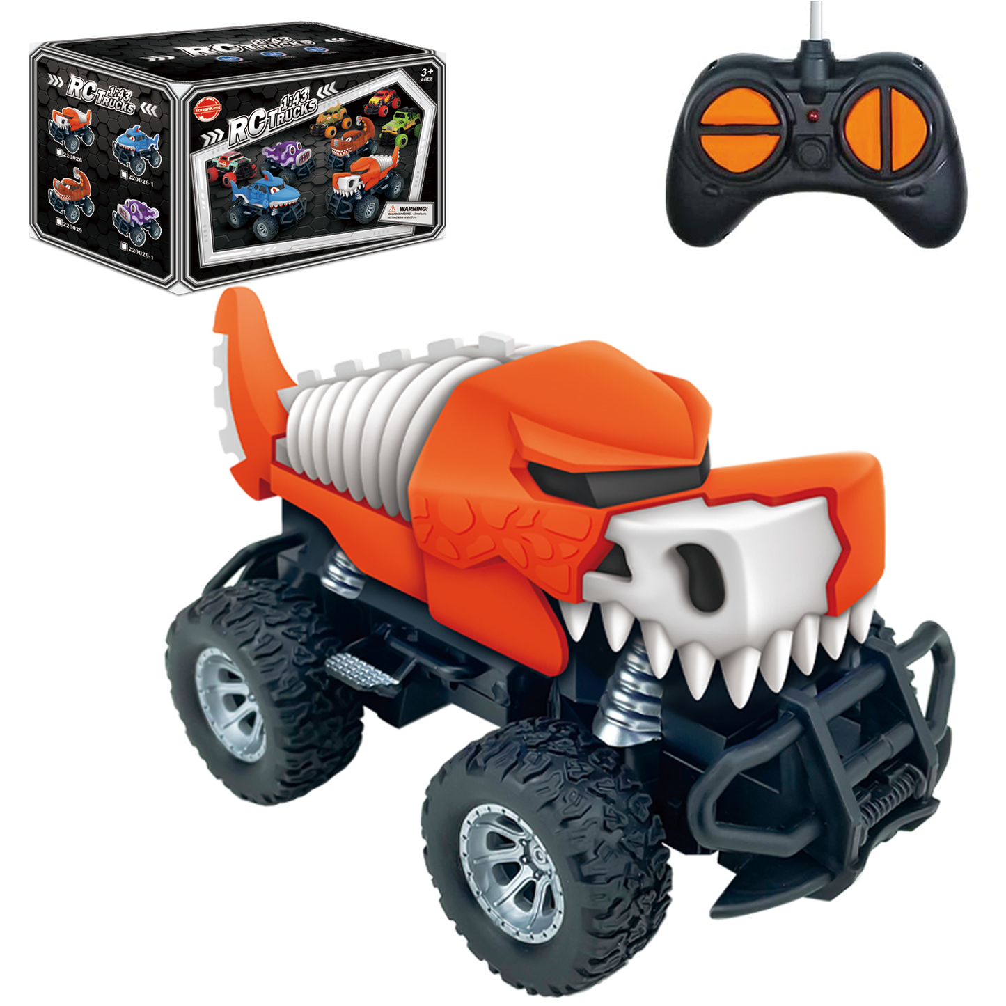 Remote Control Dinosaur Car, 2.4GHz RC Monster Trucks for Boys, All Terrain RC Cars, Car Toys for Kids 3 4 5 6 7 8, Christmas Birthday Gift