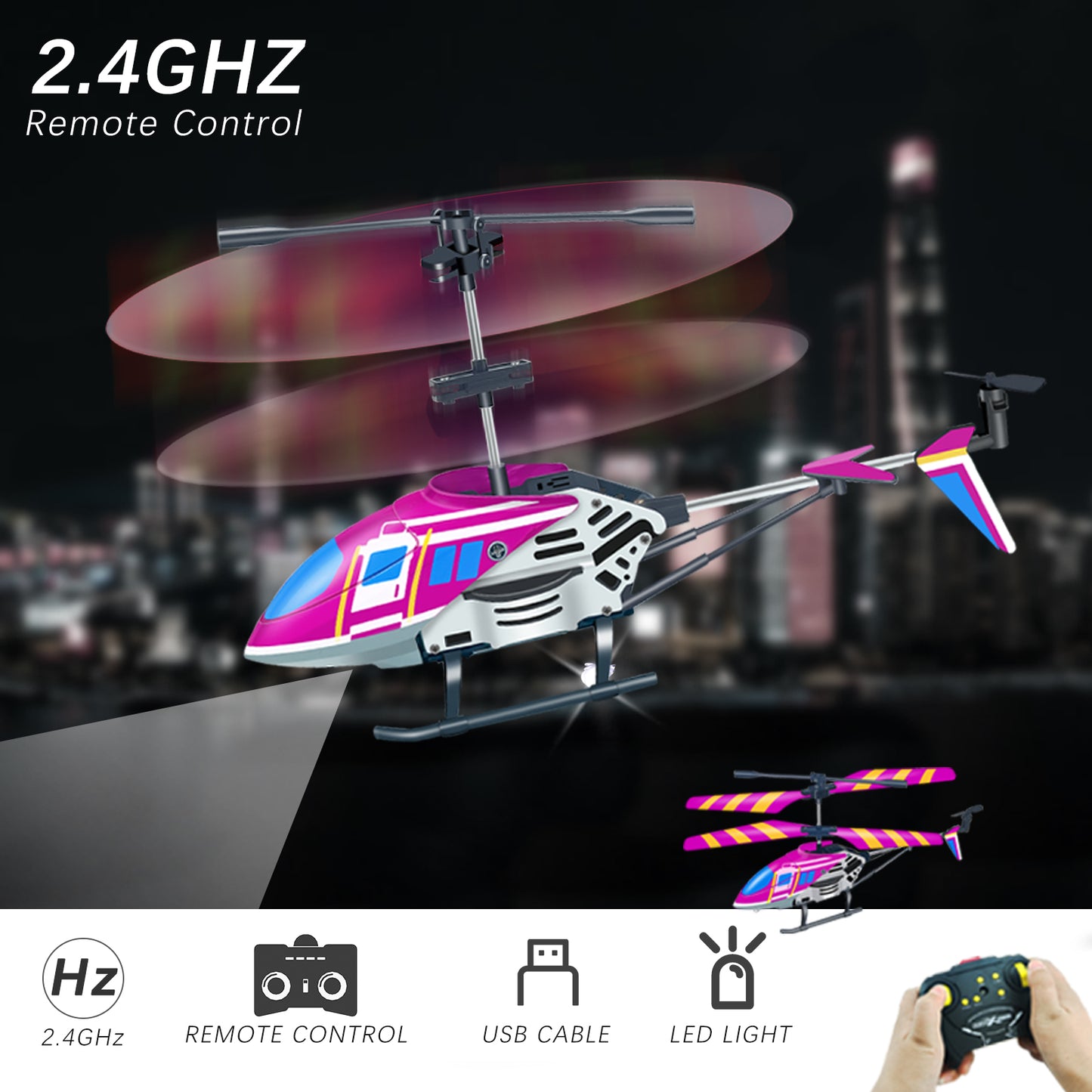 "Remote Control Helicopter, RC Flying Toys for 6 7 8 9 Teens Years Old Boys Girls Birthday, 3.5 Channel RC Helicopter with Gyro for Kids Adults Beginner Flying Stabilizer Indoor-Purple "