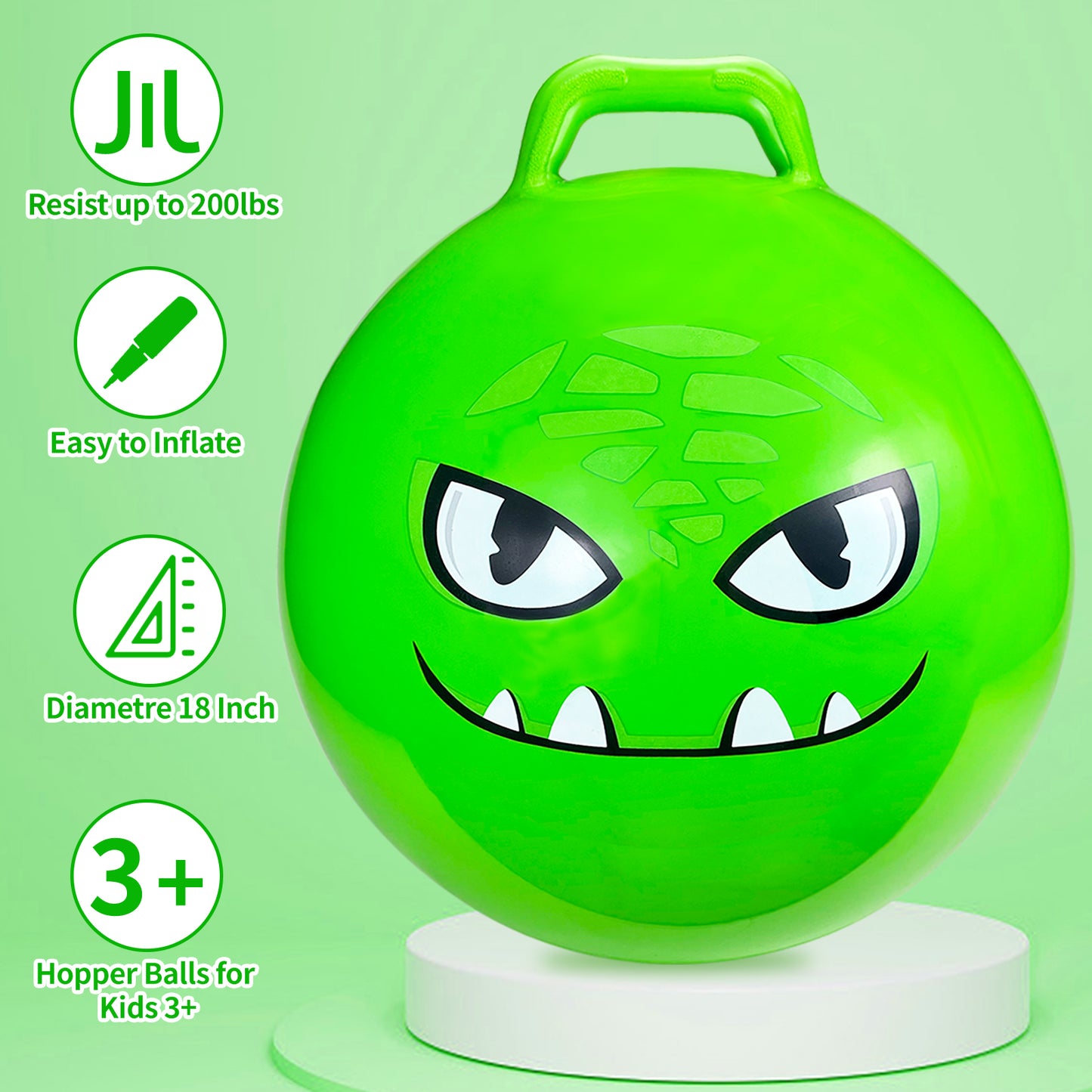 "Hopper Balls for Kids 2-6 7-9,18 inchs Bouncy Ball with Handle,Hopper Toy Jumping Ball for Indoor and Outdoor Games,Fun Hopping Toys for Boys Girls "