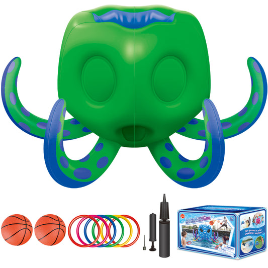 Octopus Pool Toys, Inflatable Basketball Hoop| Ring Toss Game for Indoor Outdoor Play, Cool Summer Toys for Ages 3 4 5 6 7 8 Year Old Boys Girls Adults Family Party Gift