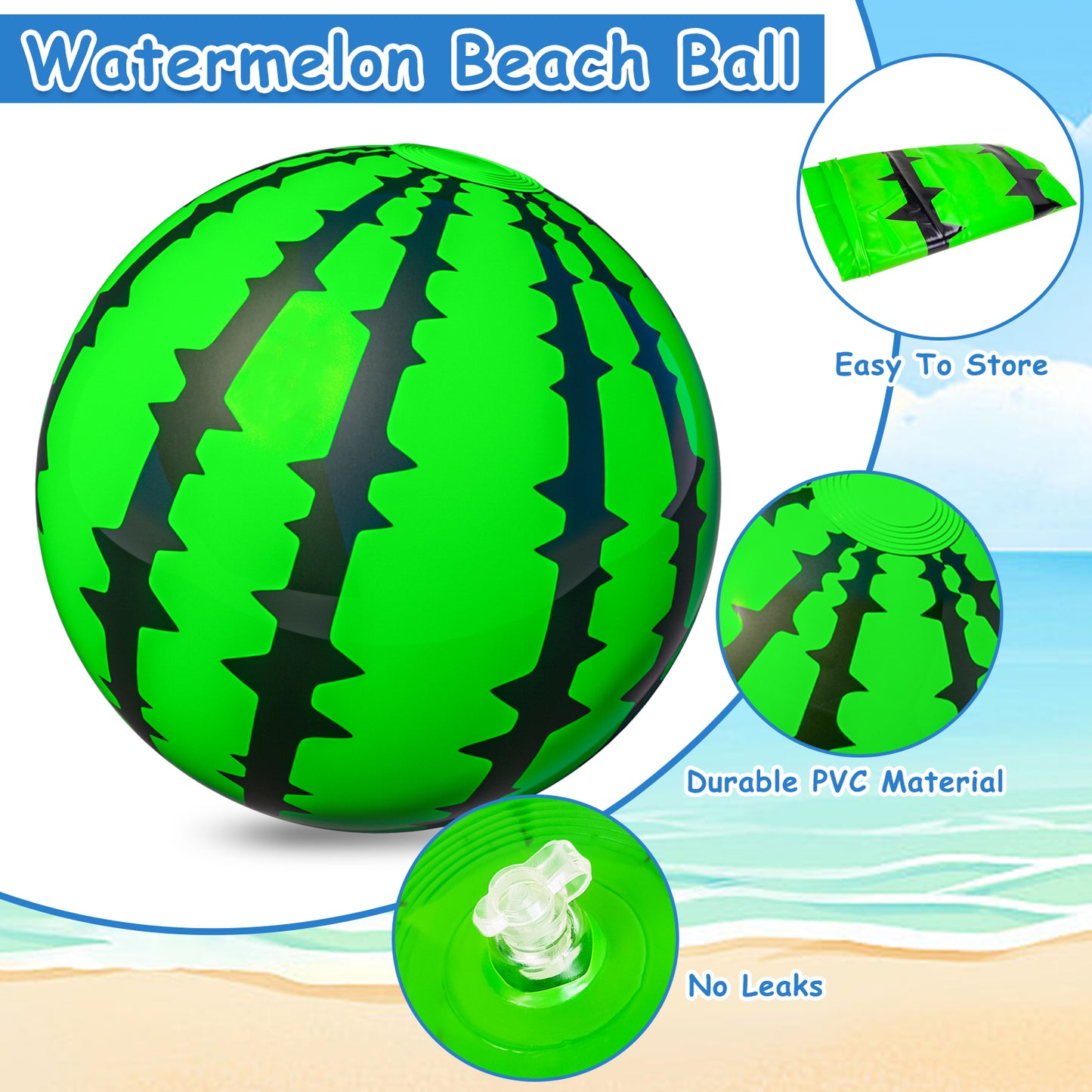 "Beach Ball- Big Inflatable Sports Ball Pool Toys Rainbow Beachball 26 inch, Outdoor Pool Balls for Kids and Adults Summer Water Toys Beach Pool Party Decorations 21"" After Inflated "