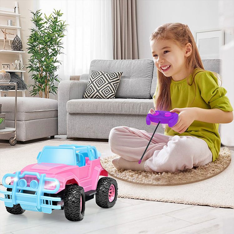 Remote Control Car, RC Truck Car Toys for 3 4 5 6 7 8 Years Old Girls Boys Birthday, 1:20 Scale Full Functions Remote Control Truck- Pink