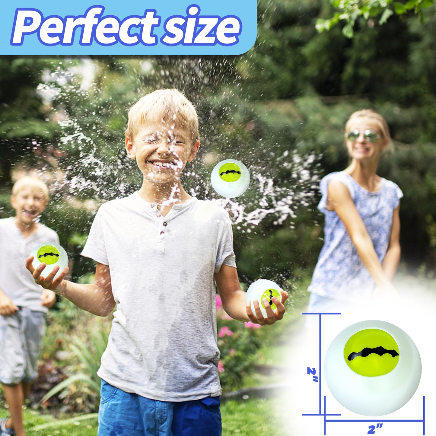 Reusable Water Balls, Reusable Water Balloons for Outdoor Toys and Games, Water Toys for Kids and Adults Boys and Girls - Summer Toys Ball for Pool and Backyard Fun