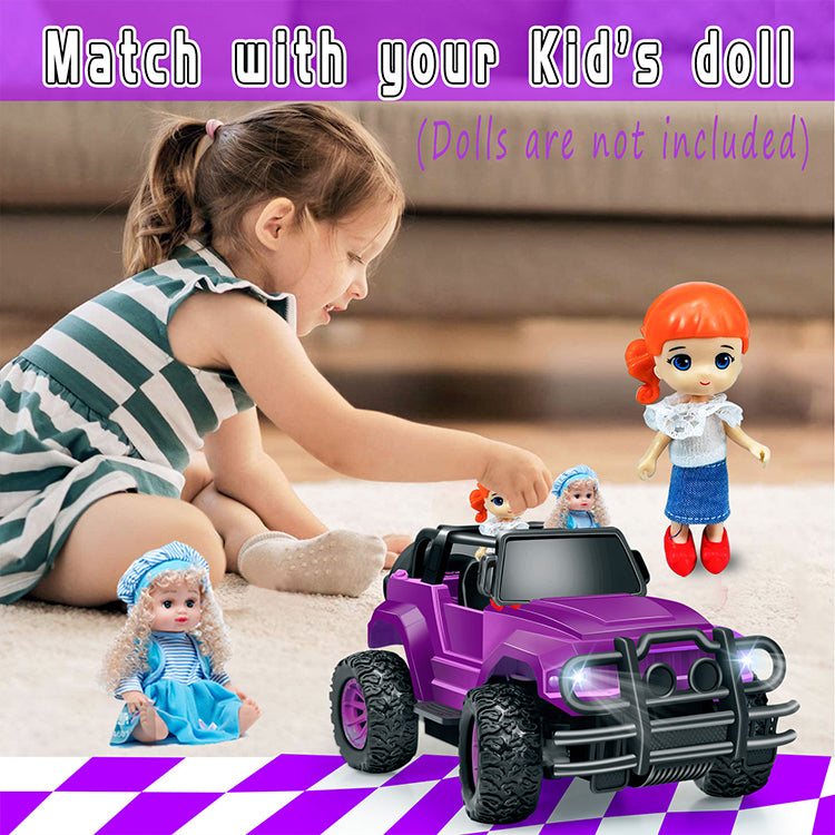 Remote Control Car, RC Truck Car Toys for 3 4 5 6 7 8 Years Old Girls Boys Birthday, 1:20 Scale Full Functions Remote Control Truck- Purple