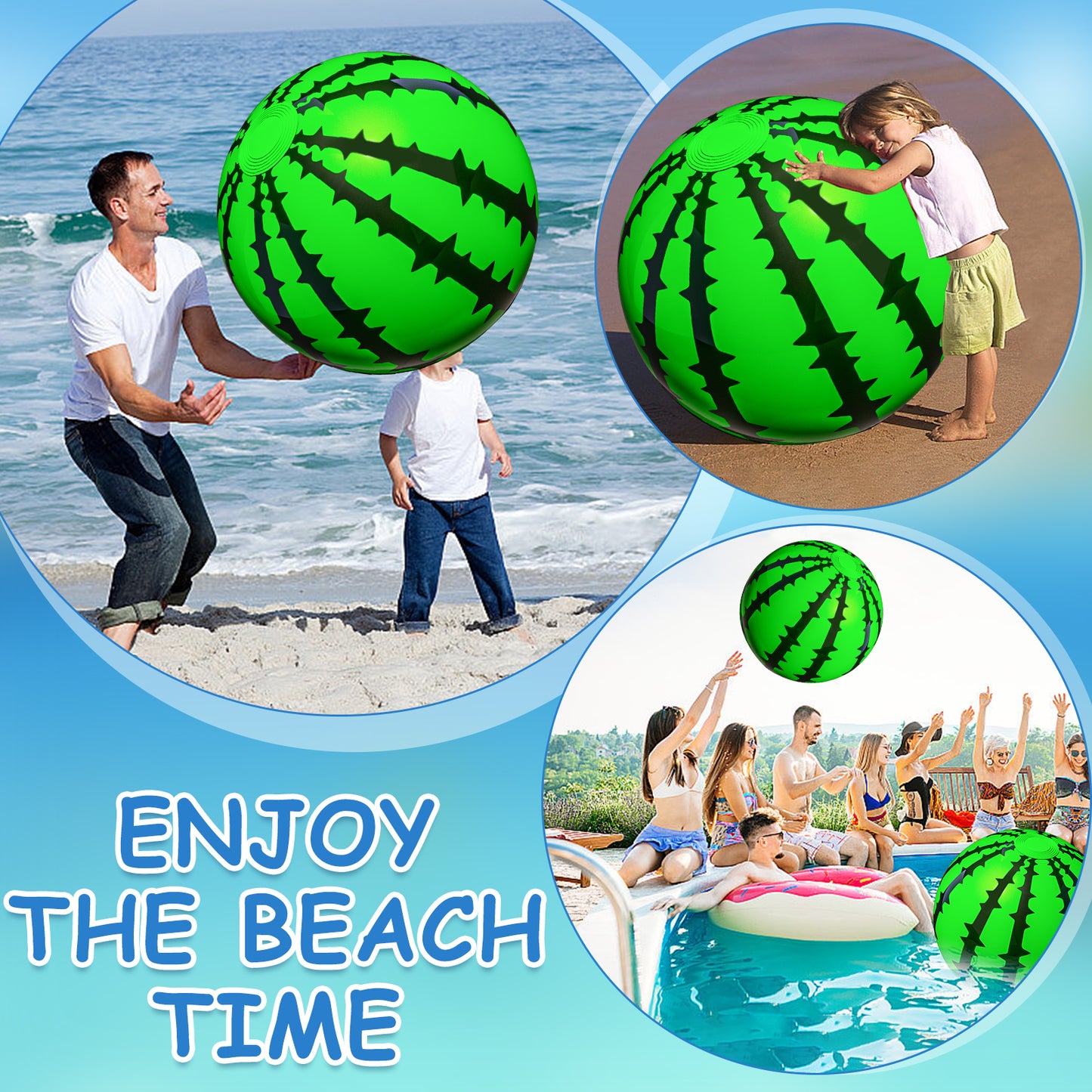 "Beach Ball- Big Inflatable Sports Ball Pool Toys Rainbow Beachball 26 inch, Outdoor Pool Balls for Kids and Adults Summer Water Toys Beach Pool Party Decorations 21"" After Inflated "