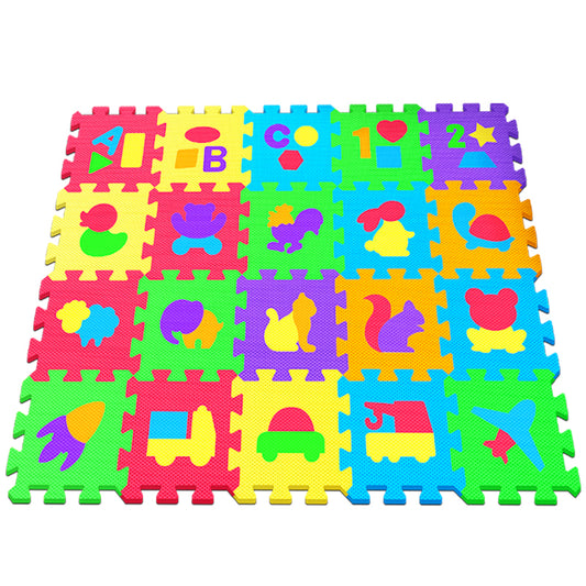 24 Pieces Foam Play Mat for Baby Kids Interlocking Foam Puzzle Floor Mats EVA Non Toxic for Crawling, Exercise, Playroom, Play Area