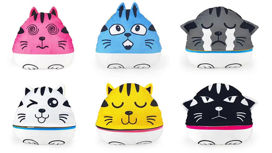 The Original Six Faces Cat Plushie Toys- Sensory Fidget Toy for Stress Relief- A Soft Stuffed Animal Plush Toy That Understands Your Kid's Mood Better!