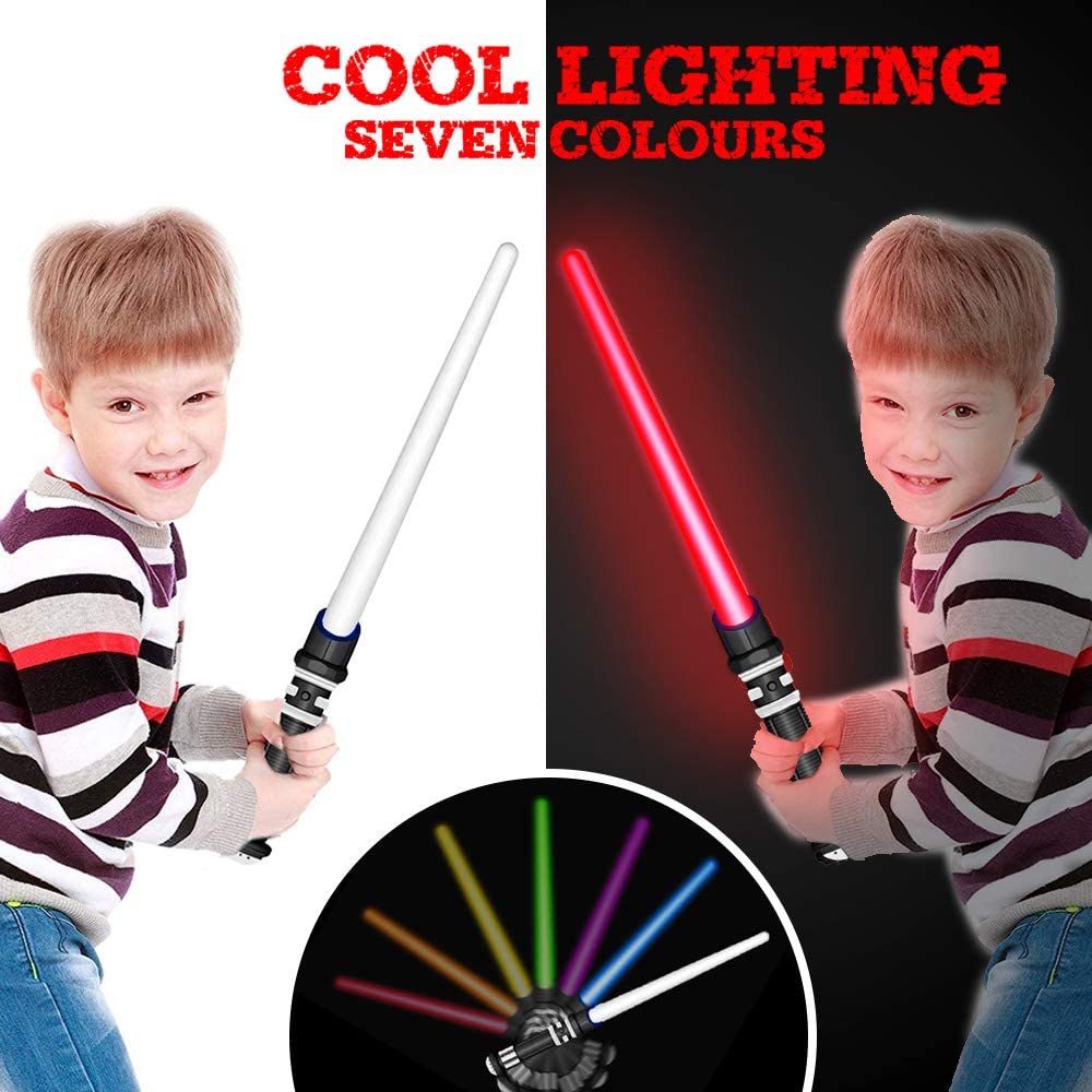 YongnKids 2 Pack Light Saber for Kids Toddlers Adults -LEDs Light Up Saber Toys with Colorful Flashing Lights & Sounds for Kids Adults Holiday Xmas Theme Party Gift Idea