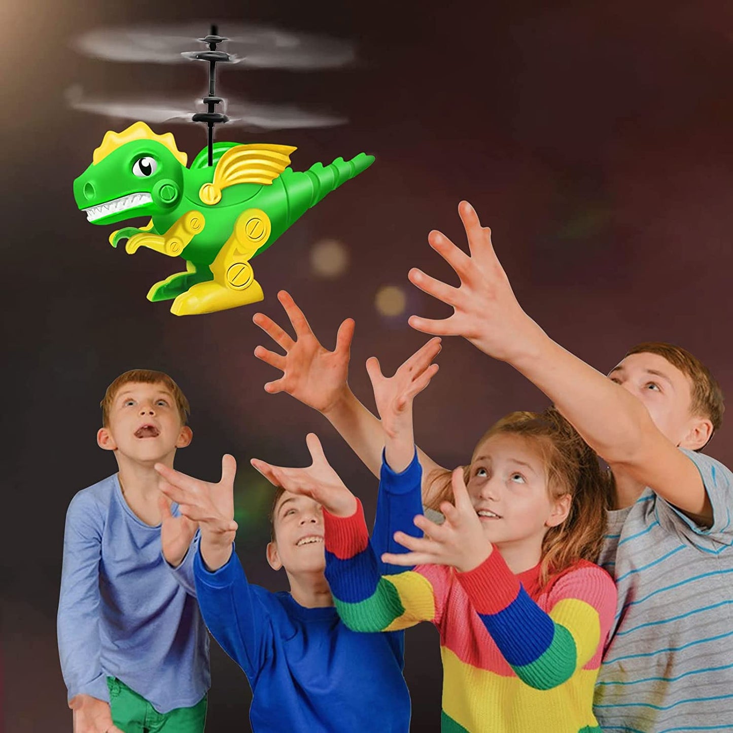 Flying Dinosaur Helicopter Robot Ball Drone Toy for Kids Boys Year Old Gifts, 2022 New Dinosaur World Gifts