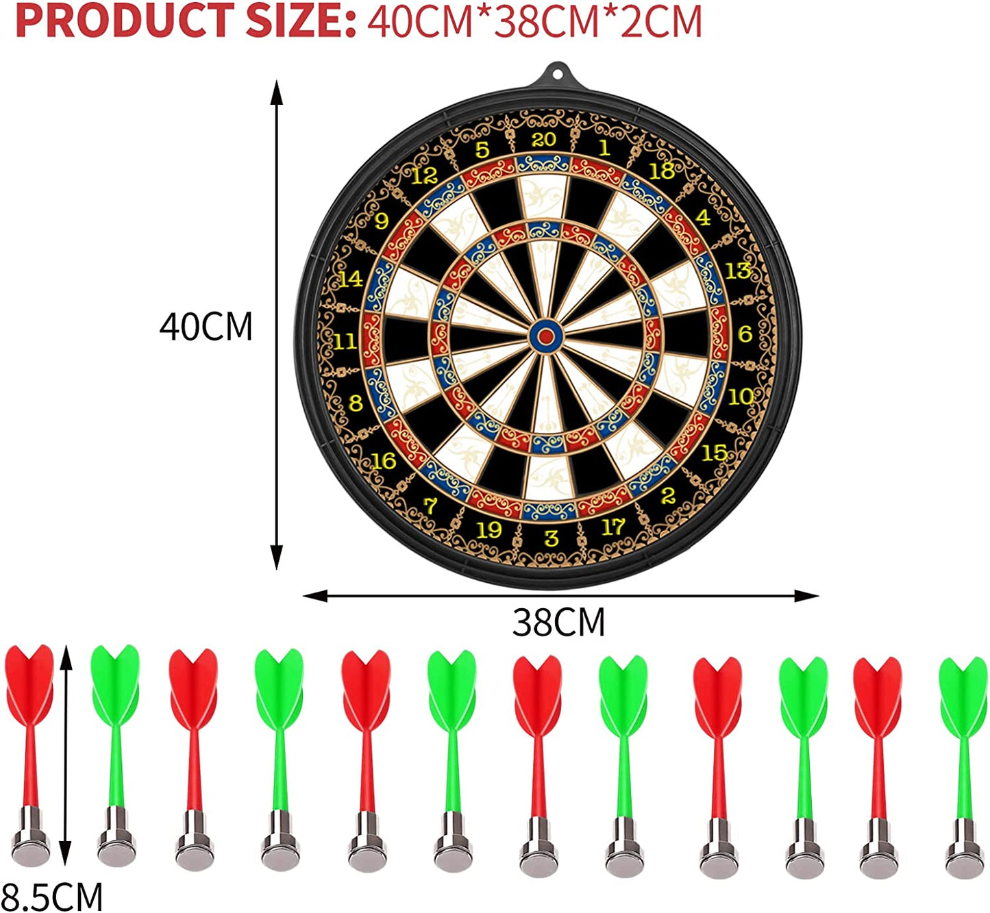 "Magnetic Dart Board - Double Side Magnetic board with 12 pcs Darts- Excellent Indoor Game and Party Games - Magnetic Dart Board Toys Gifts for 5 6 7 8 9 10 11 12 Year Old Boy Kids "