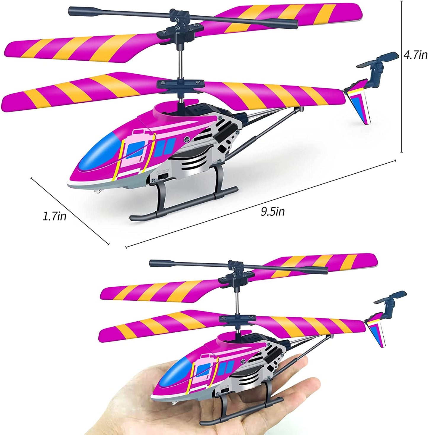 2.4 GHz 3.5 Channel Rc Helicopter Toy with Gyro & LED Light, Perfect Indoor Flying Toy (Purple)