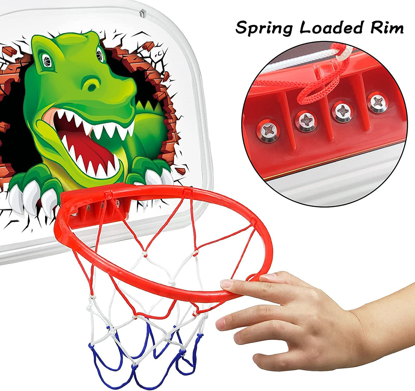 Toddler Basketball Hoop, Kids Basketball Hoop Set- Mini Basketball Hoop Door & Wall Set- Multifunction Toddler Basketball Hoop Toys for Boys Girls Indoor Outdoor Sport Games(Shark