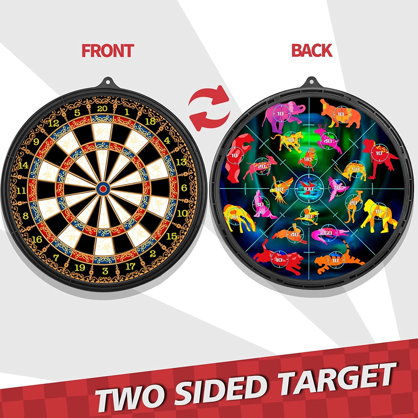 "Magnetic Dart Board - Double Side Magnetic board with 12 pcs Darts- Excellent Indoor Game and Party Games - Magnetic Dart Board Toys Gifts for 5 6 7 8 9 10 11 12 Year Old Boy Kids "